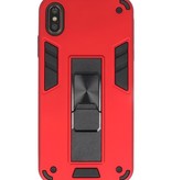 Carcasa trasera rígida Stand para iPhone Xs Max Rojo