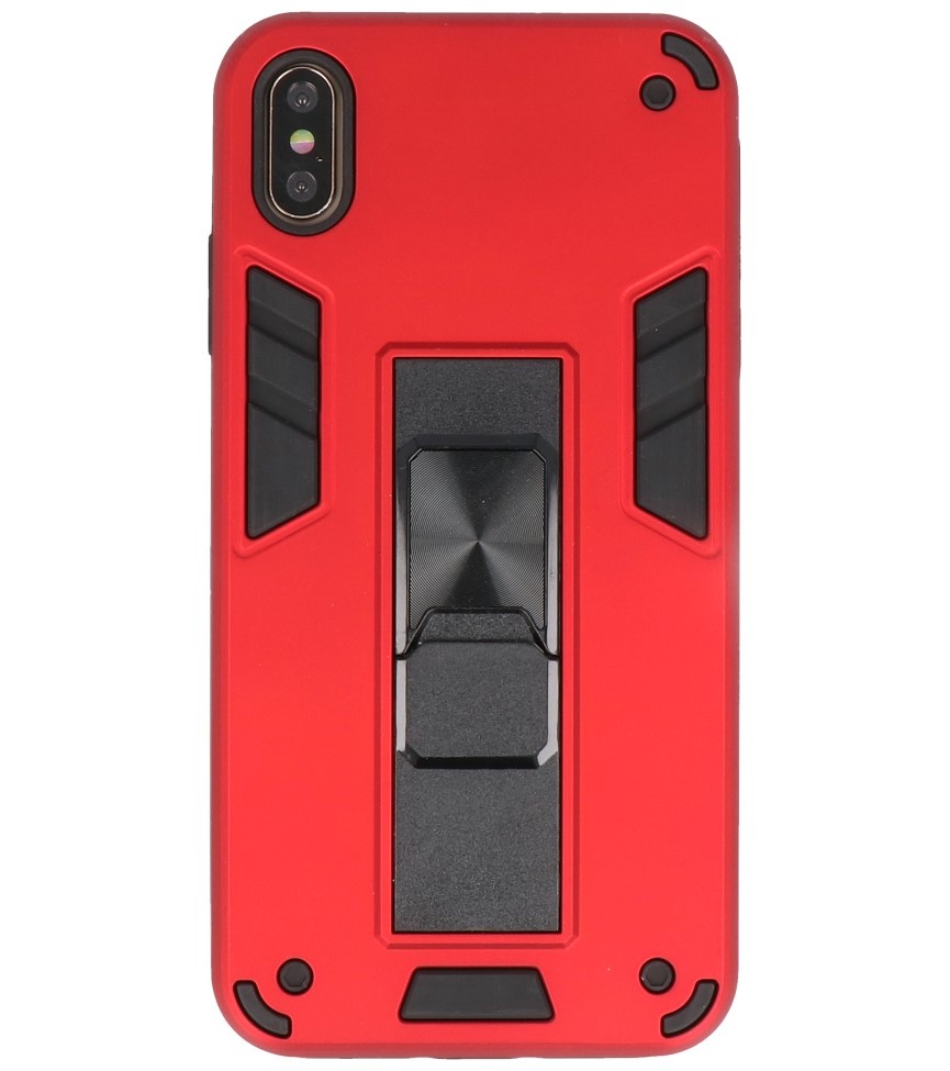 Carcasa trasera rígida Stand para iPhone Xs Max Rojo