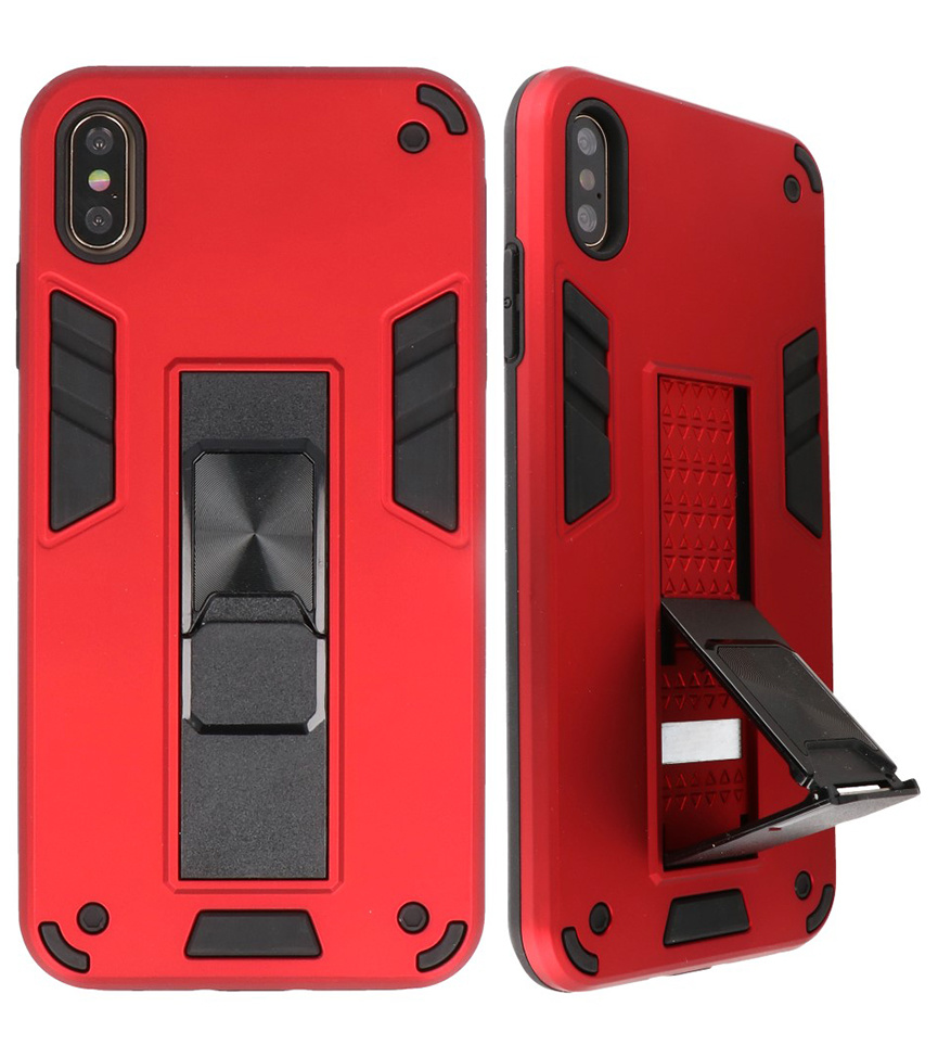 Stand Hardcase Backcover voor iPhone Xs Max Rood