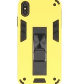 Carcasa Trasera Stand Hardcase para iPhone Xs Max Amarillo