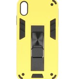 Carcasa Trasera Stand Hardcase para iPhone Xs Max Amarillo