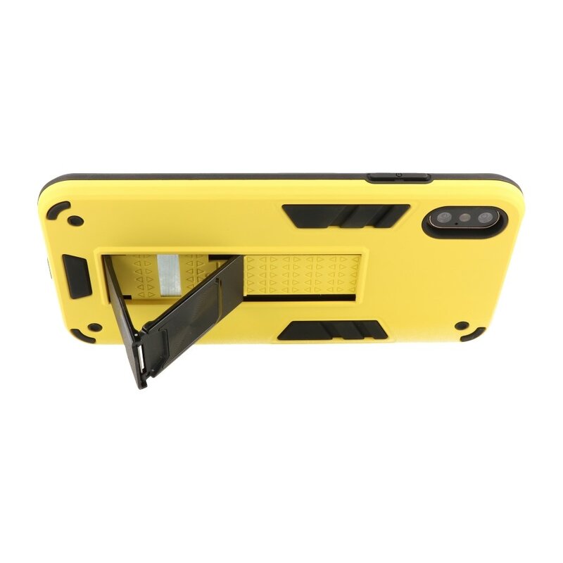 Carcasa Trasera Stand Hardcase para iPhone Xs Max Amarillo