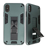 Stand Hardcase Backcover voor iPhone Xs Max Donker Groen