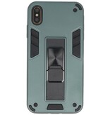 Stand Hardcase Backcover voor iPhone Xs Max Donker Groen