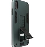 Carcasa trasera rígida Stand para iPhone Xs Max Verde oscuro