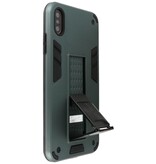 Stand Hardcase Backcover voor iPhone Xs Max Donker Groen