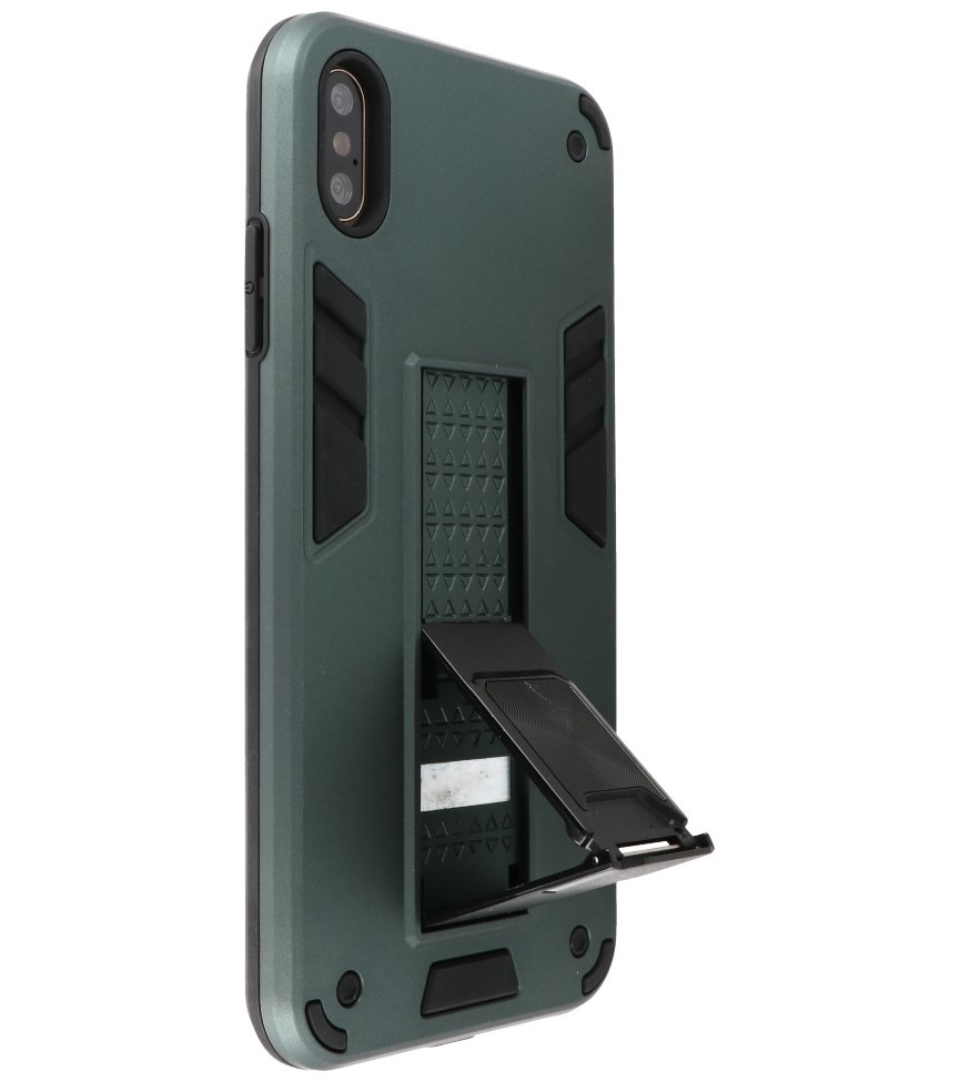 Bagcover til stativ Hardcase til iPhone Xs Max mørkegrøn