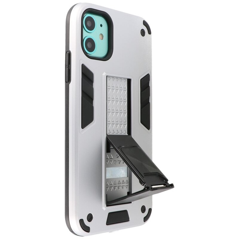 Stand Hardcase Backcover für iPhone 11 Silber