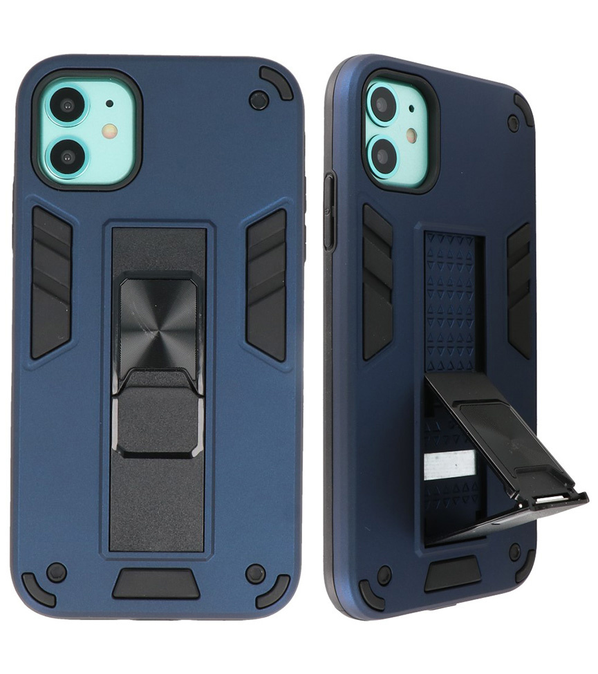 Carcasa trasera rígida Stand para iPhone 11 Azul marino