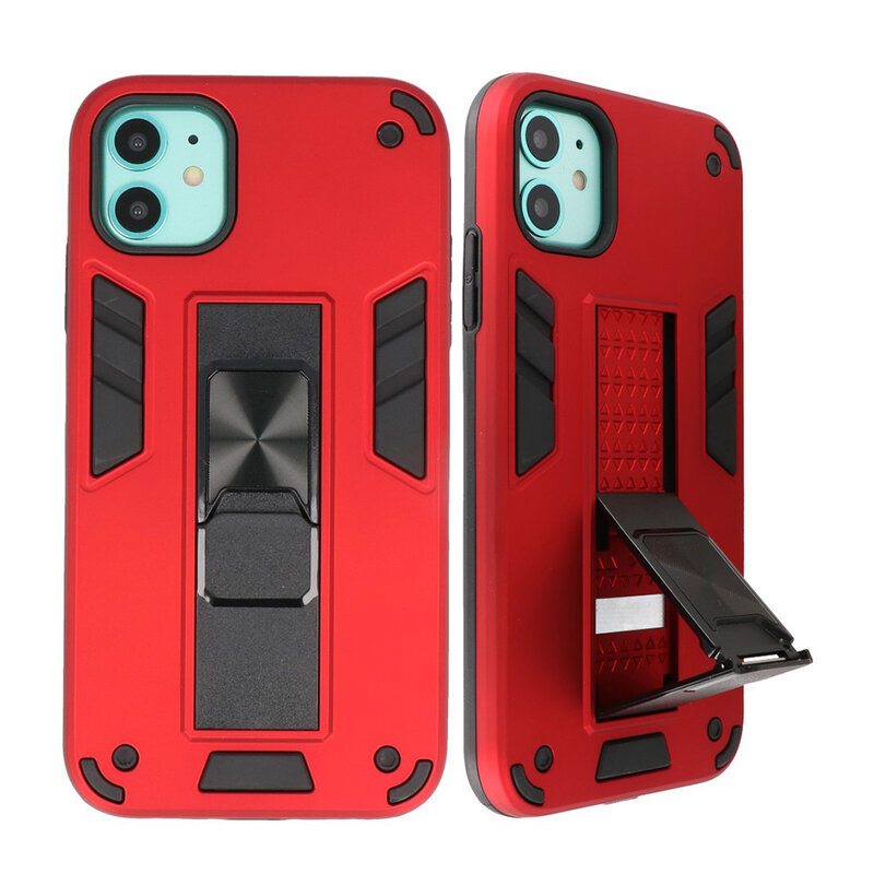 Stand Hardcase Backcover voor iPhone 11 Rood