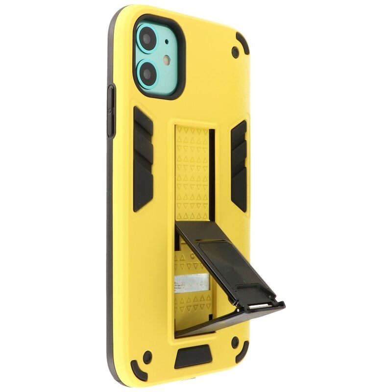 Bagcover til stativ Hardcase til iPhone 11 gul