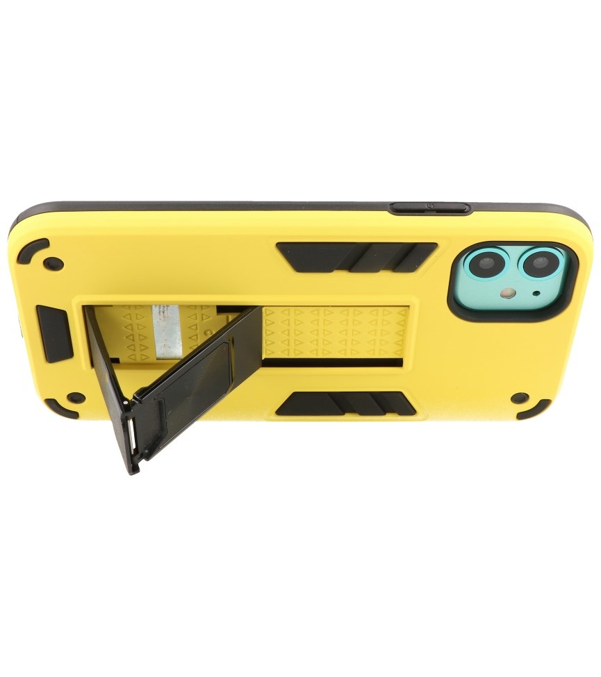 Stand Hardcase Backcover voor iPhone 11 Geel