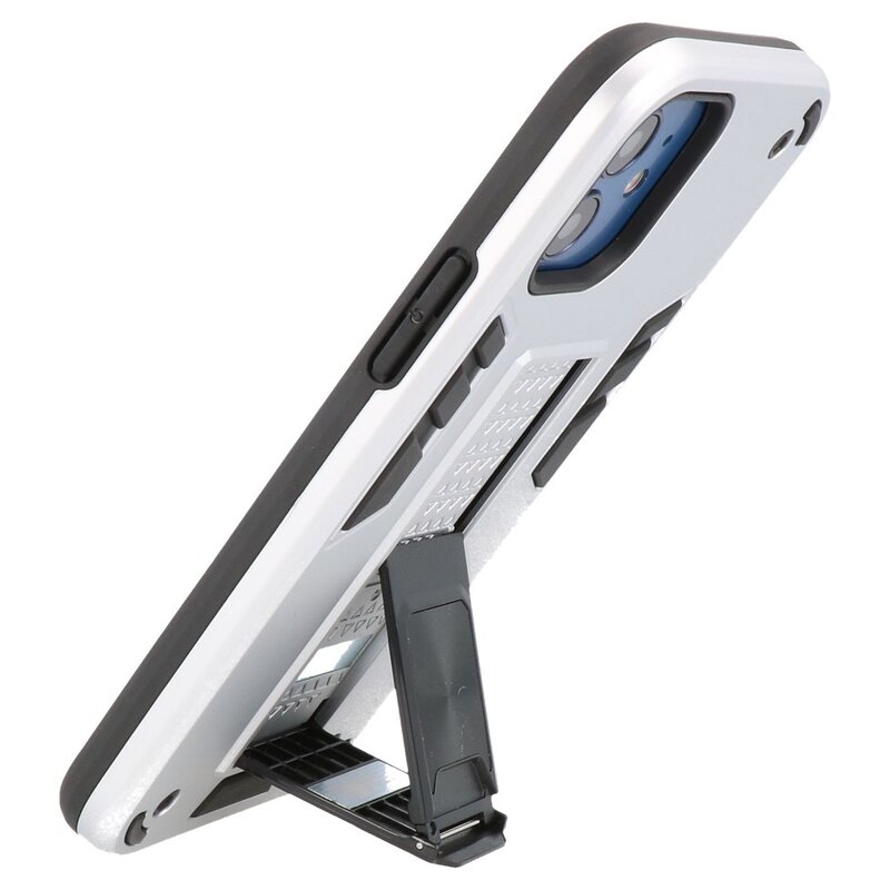 Stand Hardcase Backcover für iPhone 12 Mini Silver