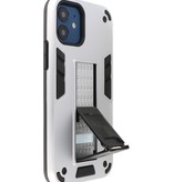 Stand Hardcase Backcover für iPhone 12 Mini Silver