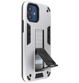 Stand Hardcase Backcover für iPhone 12 Mini Silver