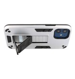 Stand Hardcase Backcover für iPhone 12 Mini Silver