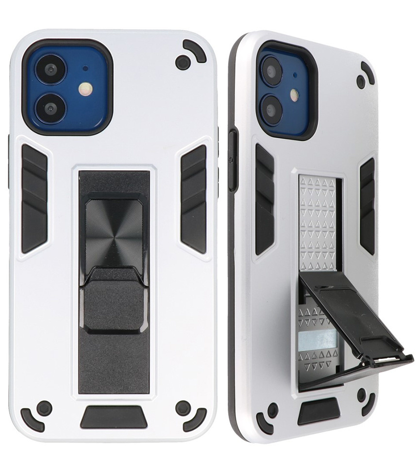 Stand Hardcase Backcover für iPhone 12 Mini Silver