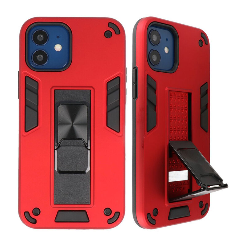 Bagcover til stativ Hardcase til iPhone 12 Mini Red