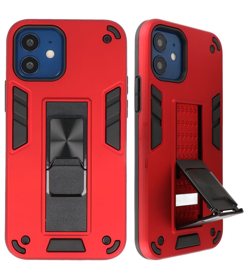 Stand Hardcase Backcover voor iPhone 12 Mini Rood