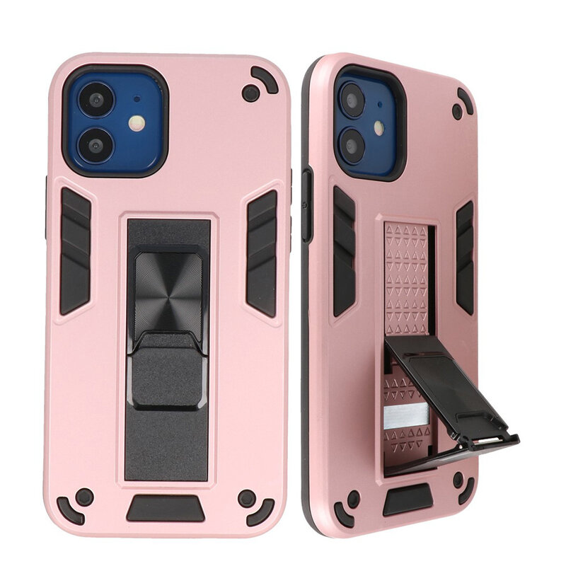 Carcasa trasera rígida Stand para iPhone 12 Mini Rosa