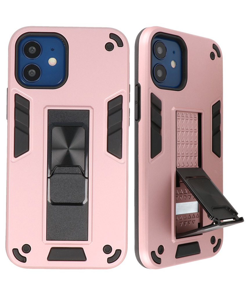 Carcasa trasera rígida Stand para iPhone 12 Mini Rosa