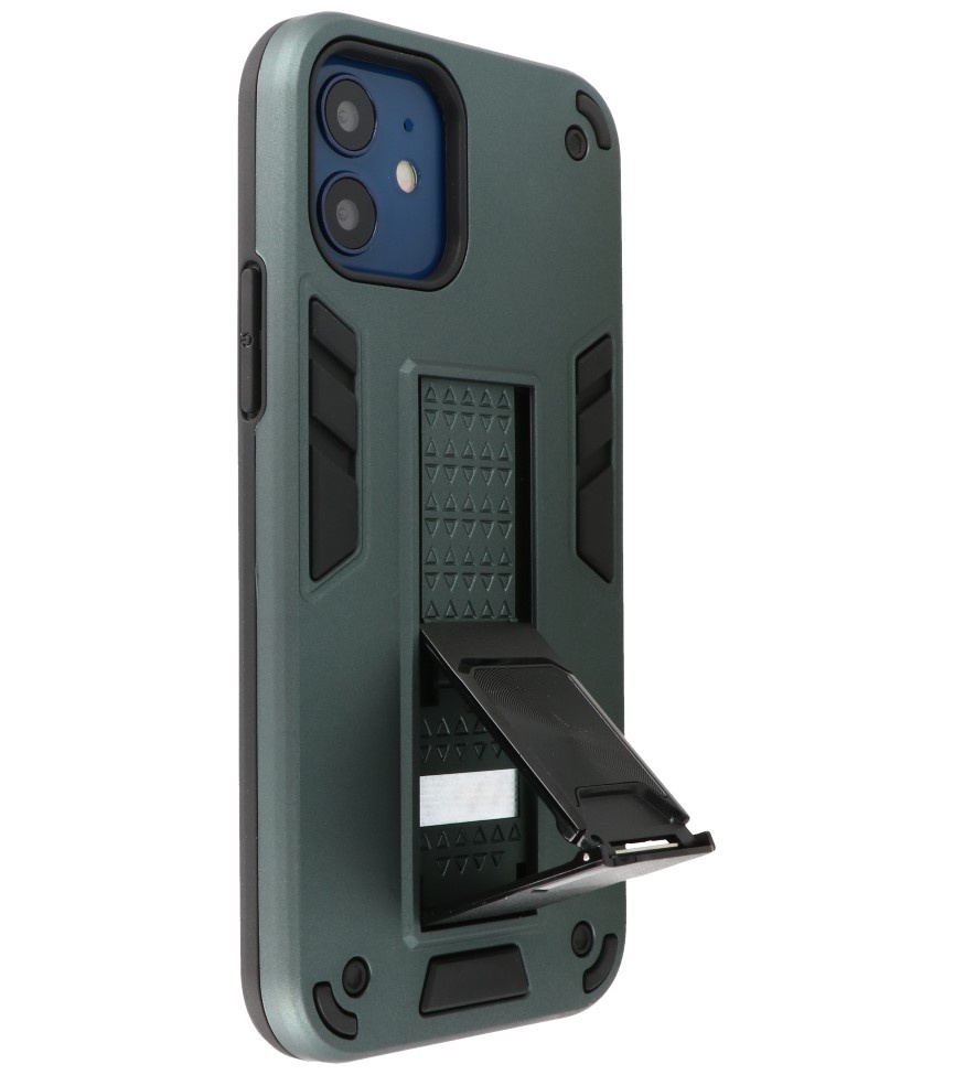Stand Hardcase Backcover pour iPhone 12 Mini Vert foncé