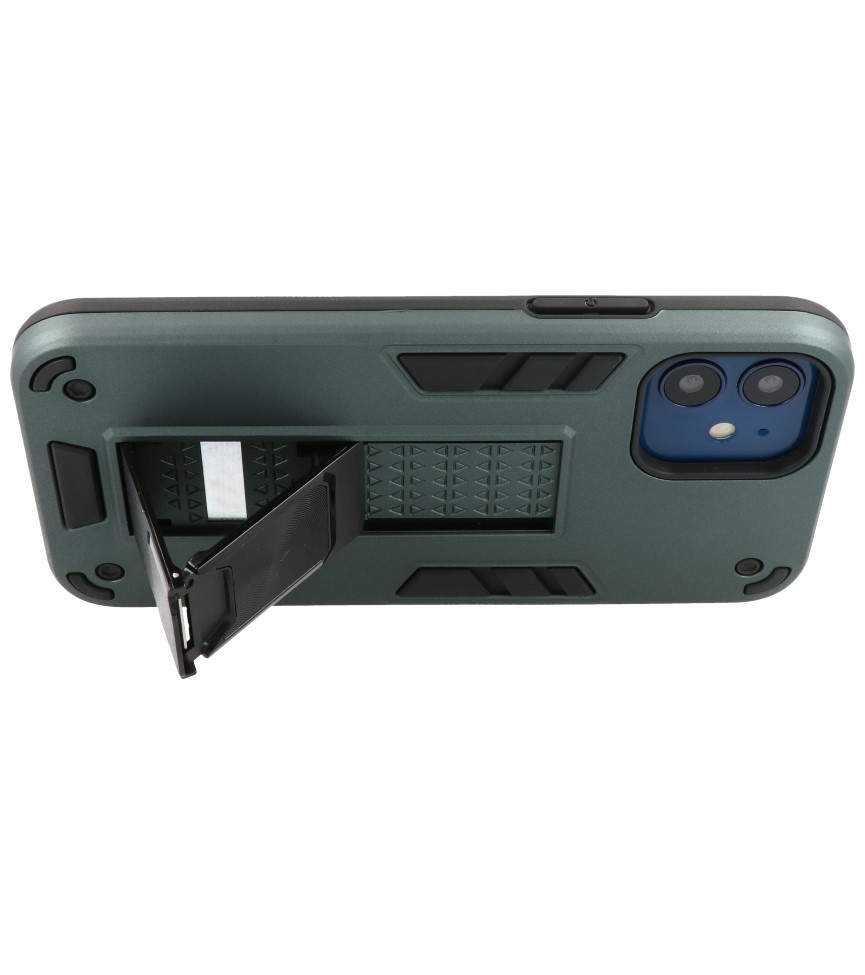 Stand Hardcase Backcover pour iPhone 12 Mini Vert foncé