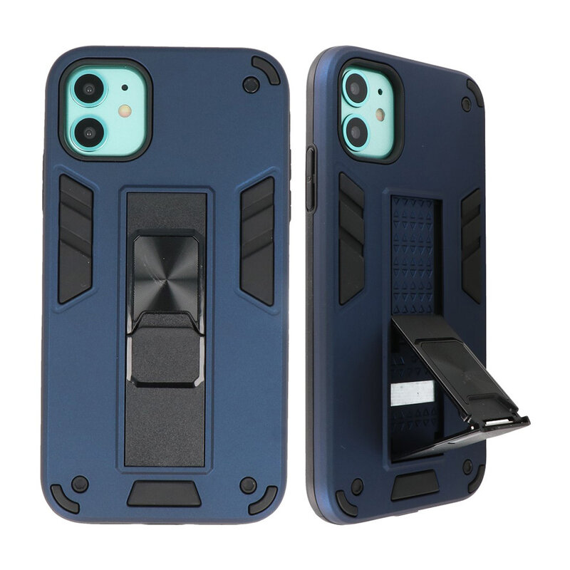 Stand Hardcase Backcover voor iPhone 12 Mini Navy
