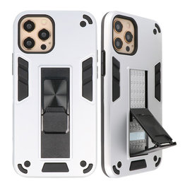 Stand Hardcase Backcover für iPhone 12 - 12 Pro Silver