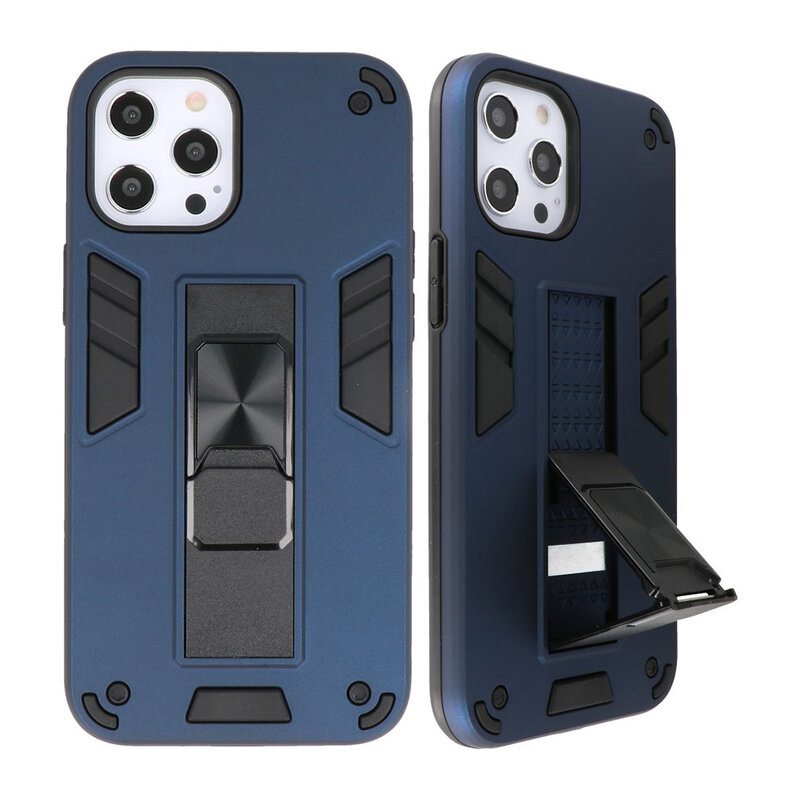 Stand Hardcase Backcover voor iPhone 12 - 12 Pro Navy