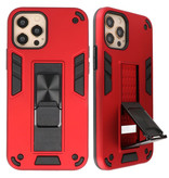 Stand Hardcase Backcover voor iPhone 12 - 12 Pro Rood