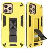 Stand Hardcase Backcover voor iPhone 12 - 12 Pro Geel