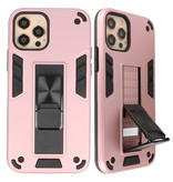 Stand Hardcase Backcover voor iPhone 12 - 12 Pro Roze