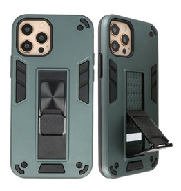 Bagcover til stativ Hardcase til iPhone 12 - 12 Pro mørkegrøn