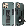 Bagcover til stativ Hardcase til iPhone 12 - 12 Pro mørkegrøn