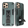 Stand Hardcase Backcover for iPhone 12 - 12 Pro Dark Green