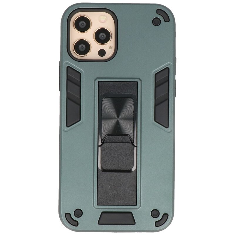 Stand Hardcase Backcover para iPhone 12-12 Pro Verde oscuro