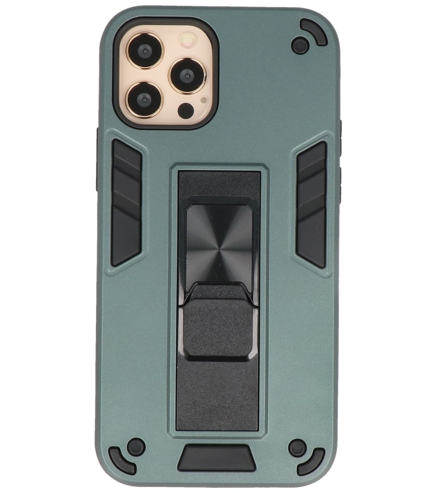 Stand Hardcase Backcover for iPhone 12 - 12 Pro Dark Green