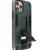 Stand Hardcase Backcover voor iPhone 12 - 12 Pro Donker Groen