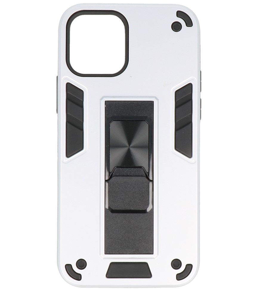 Carcasa trasera rígida Stand para iPhone 12 Pro Max Silver