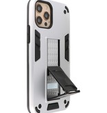 Stand Hardcase Backcover voor iPhone 12 Pro Max Zilver