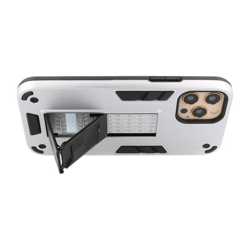 Stand Hardcase Backcover for iPhone 12 Pro Max Silver