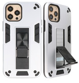 Stand Hardcase Backcover voor iPhone 12 Pro Max Zilver