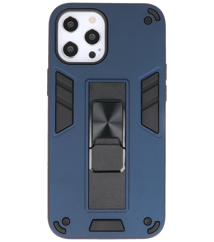 Carcasa trasera rígida Stand para iPhone 12 Pro Max Azul marino