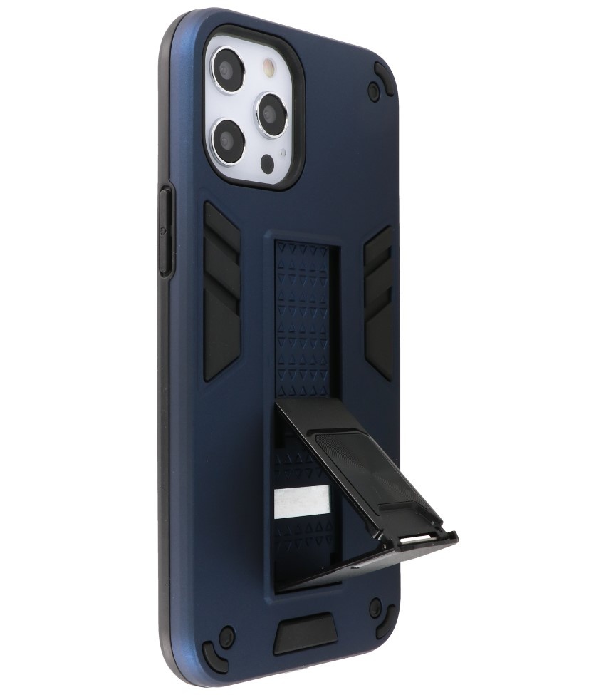 Carcasa trasera rígida Stand para iPhone 12 Pro Max Azul marino