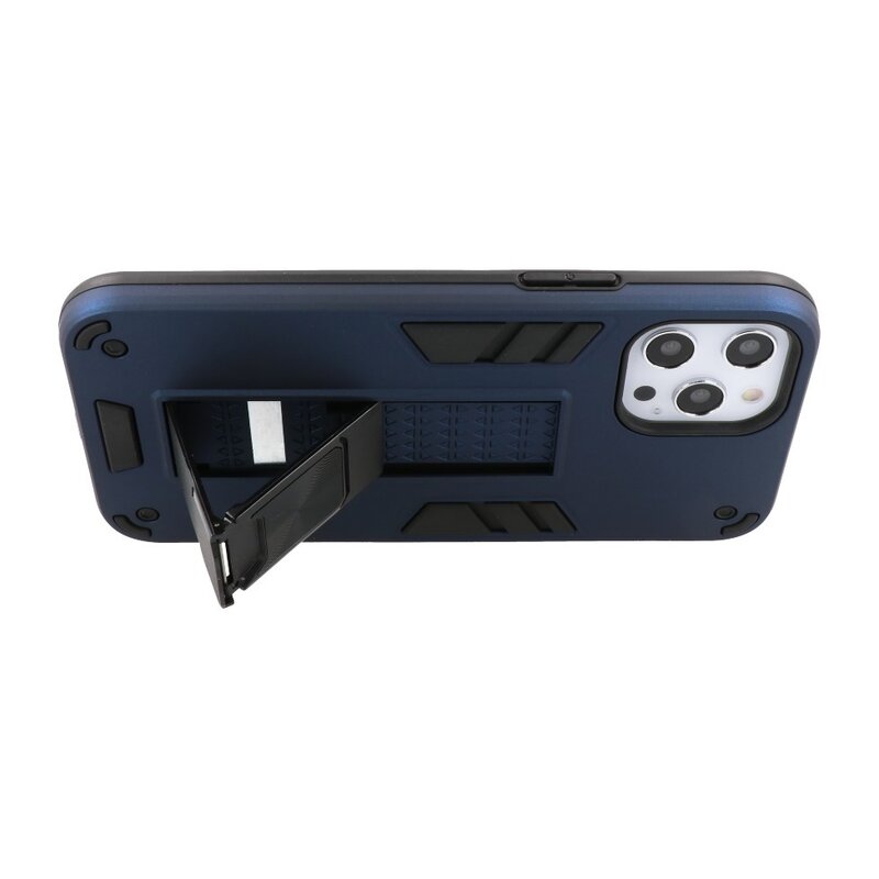 Carcasa trasera rígida Stand para iPhone 12 Pro Max Azul marino