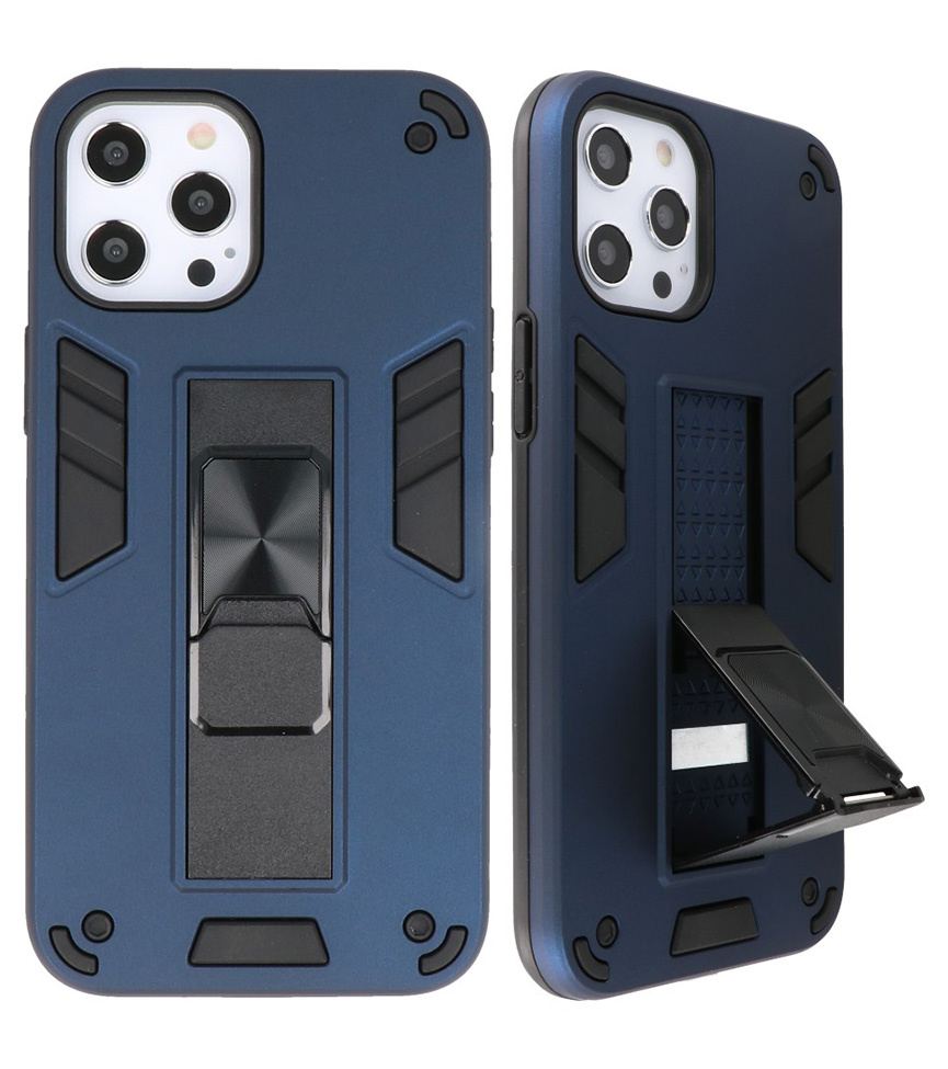 Carcasa trasera rígida Stand para iPhone 12 Pro Max Azul marino