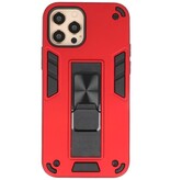 Carcasa trasera rígida Stand para iPhone 12 Pro Max Rojo