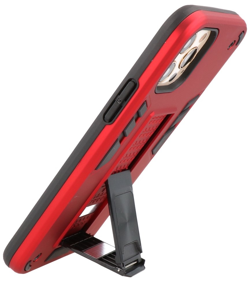 Carcasa trasera rígida Stand para iPhone 12 Pro Max Rojo