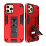 Carcasa trasera rígida Stand para iPhone 12 Pro Max Rojo